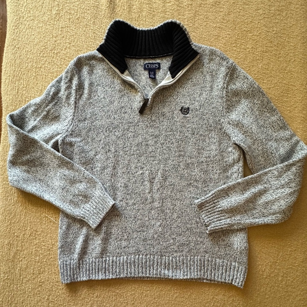 Chaps Black and Gray Knit Sweater